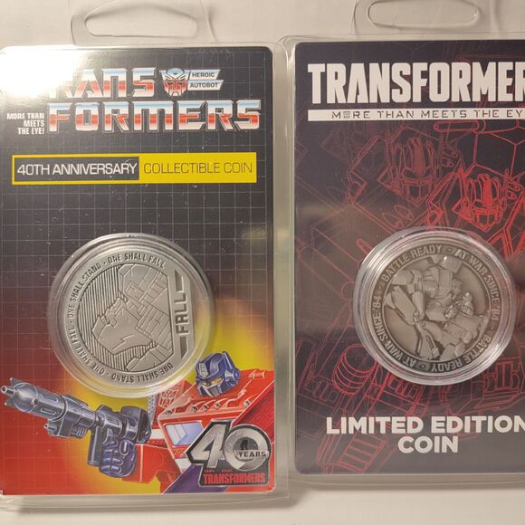 Transformers Collectible Coins Set Official Hasbro Badges Bundle At War Since 84 - Picture 1 of 5